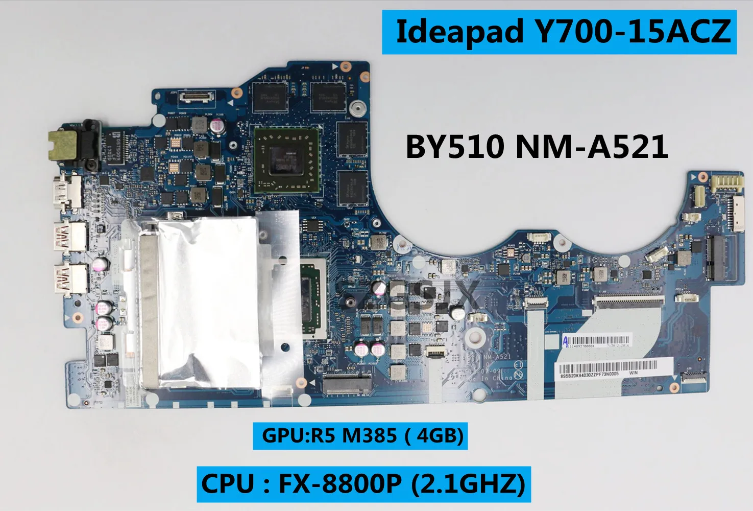 

BY510 NM-A521 for Lenovo Ideapad Y700 Y700-15ACZ Laptop Motherboard with AMD CPU FX8800P GPU R5 M385 4G FRU 5B20K94030 Full Test