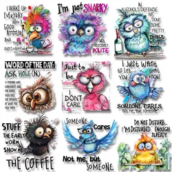 Colorful Bird Crazy Cute Cartoon Stickers Iron on Decals Patches for Clothes Strong color fastness DIY Decoration