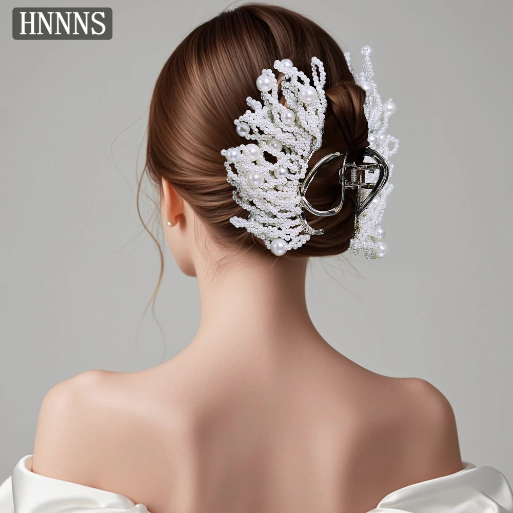

TOPQUEEN Fashionable Bridal Wedding Hair Grab Handmade Pearl Weaving Elegant Ladies Banquet Party Daily Hair Accessories YXA219