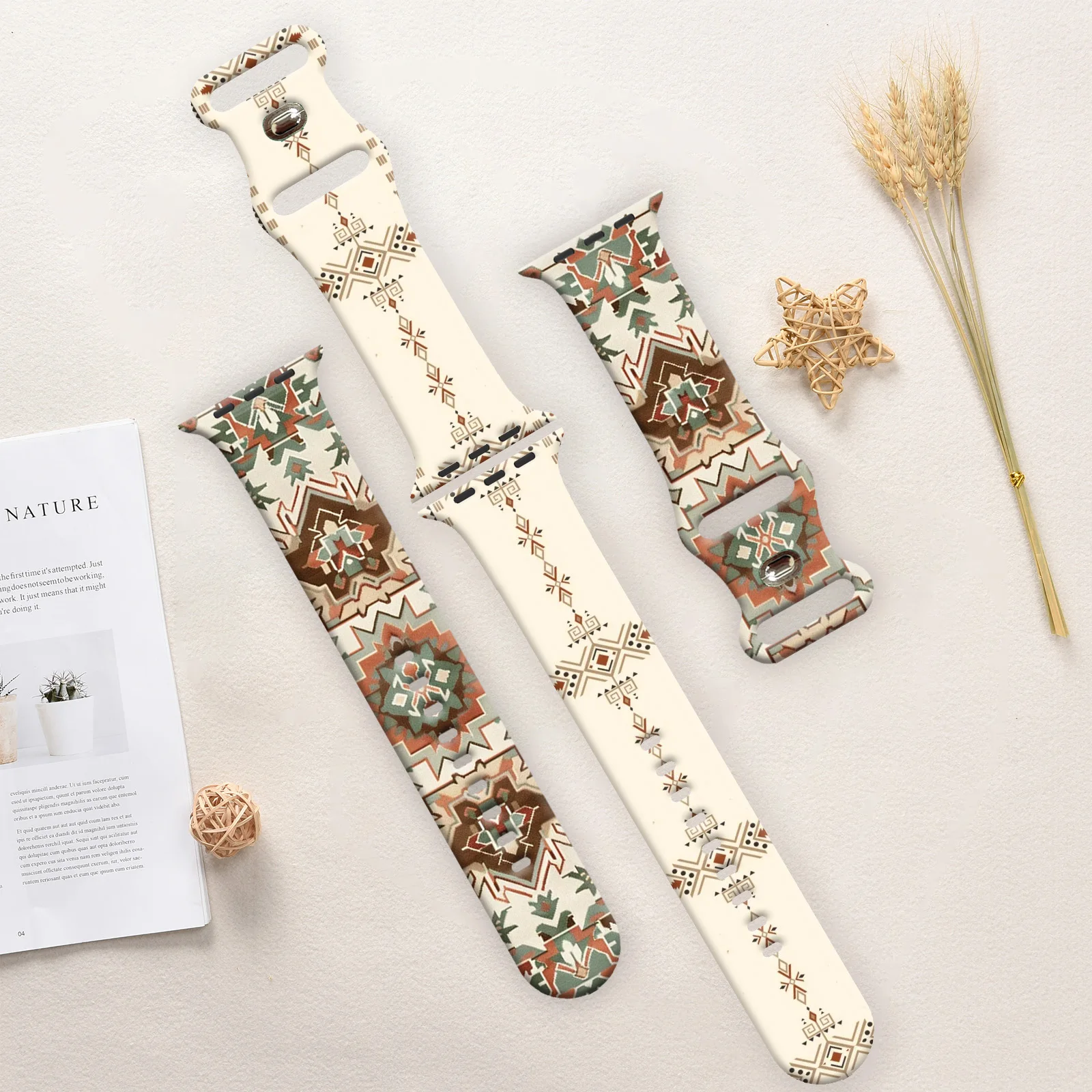 Cinturino stampato serie Bohemian per Apple Watch 10 9 8 Bracciale sostituibile con cinturino in silicone per cinturino iWatch 46mm 44mm 42mm 41mm