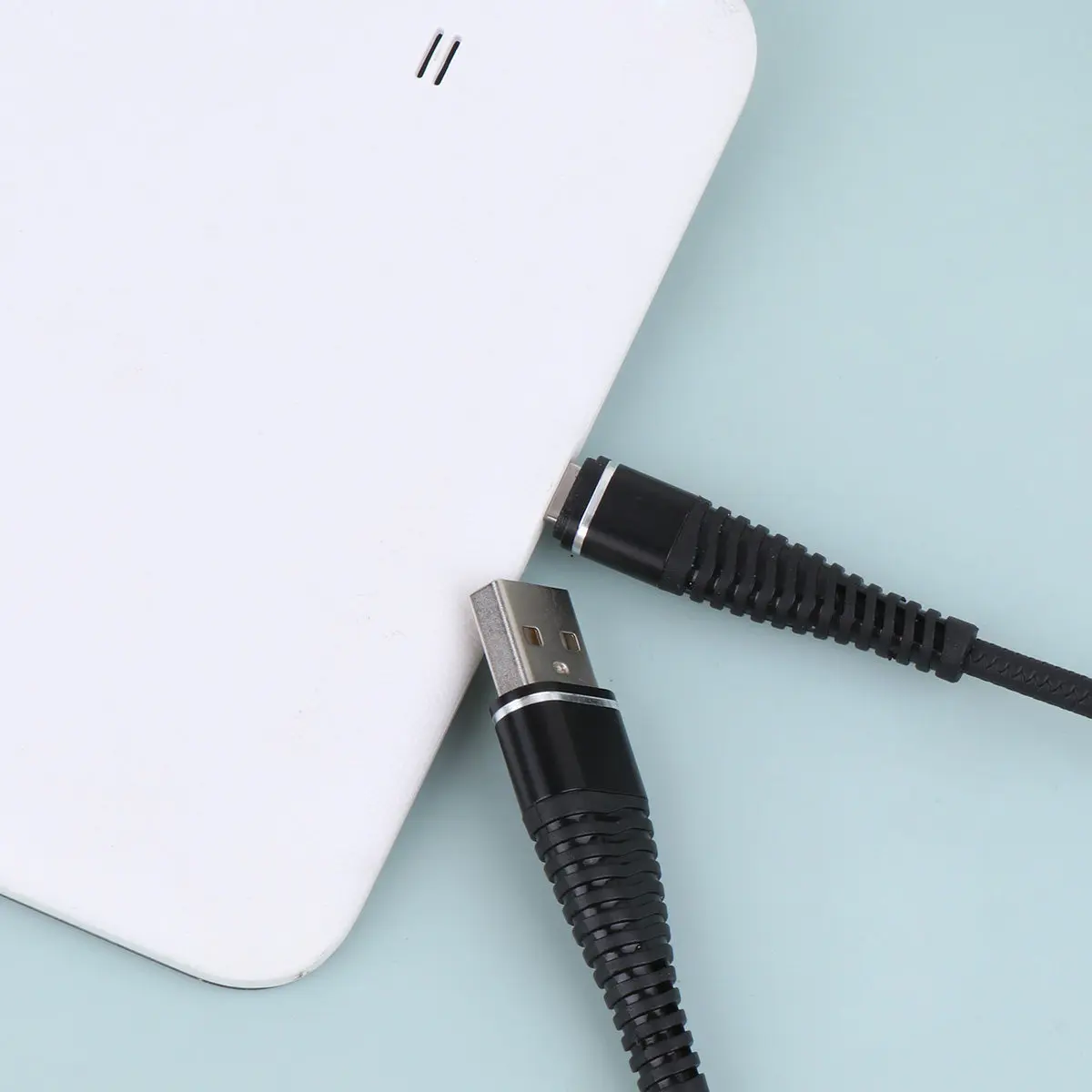 Telescopic Charging Cable for Mobile Phone Portable Compact Lightweight Data Transmission USB Cable for Black