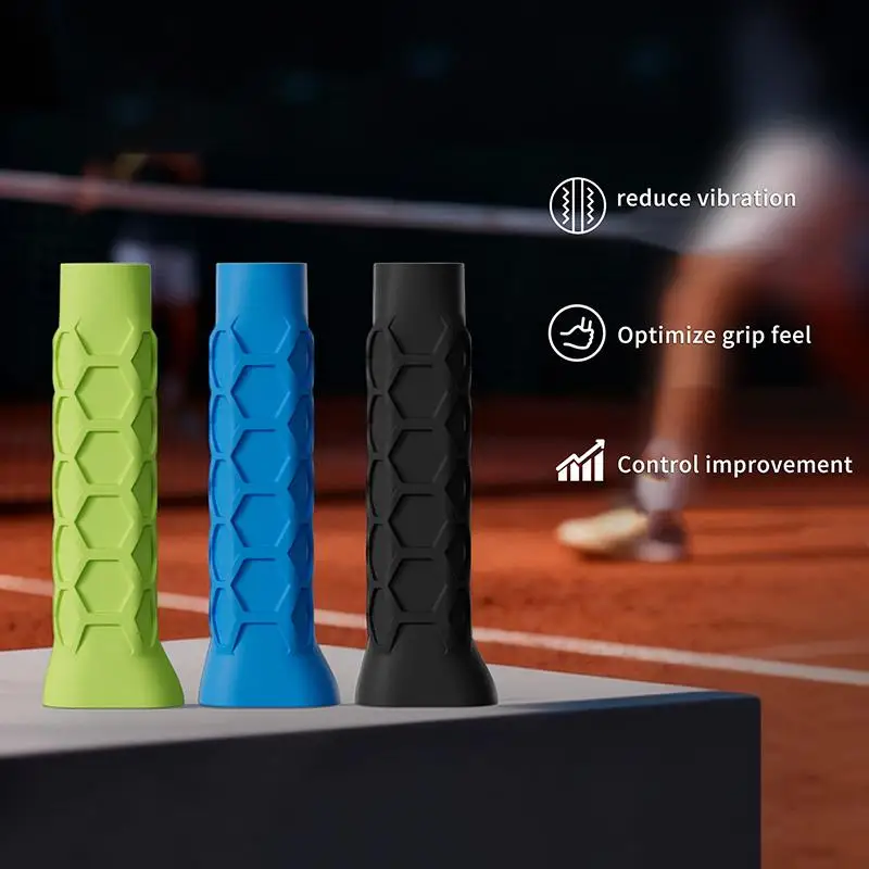 Silicone Hexagonal Grip Pickleball Paddle Handle Wrap Anti-Slip Comfortable Protective Cover Honeycomb Handle Protection Cover