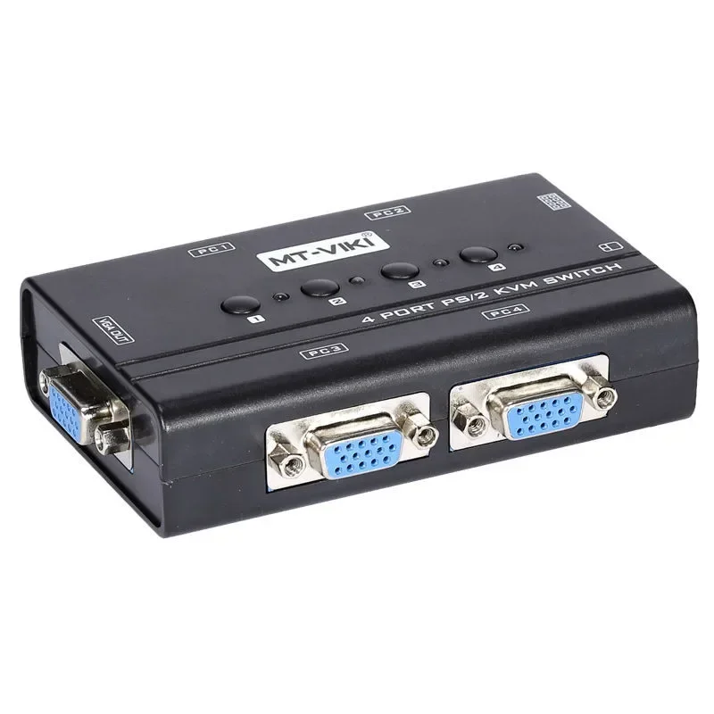 MT-460SL 4-Port VGA KVM Switch with PS/2 Mouse & Keyboard Manual Button Switching Includes Original Cable