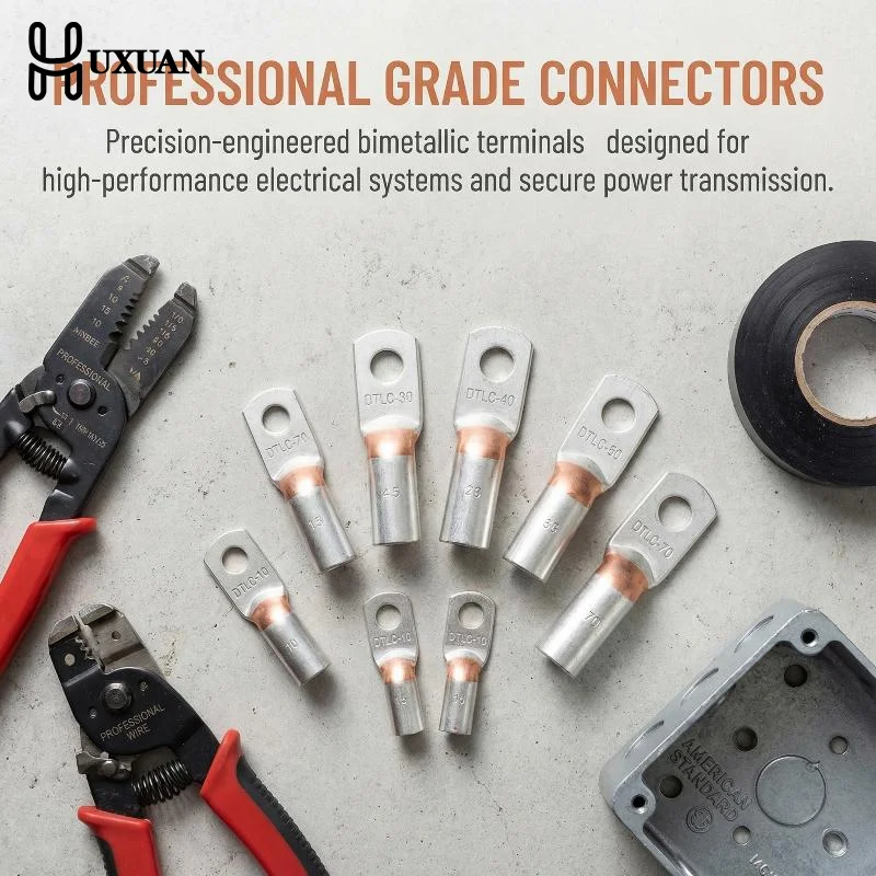 5Pcs Pack DTLC Tubular Lug Electrical Wire Connector Robust Screw Connection for Long Lasting Wiring Projects