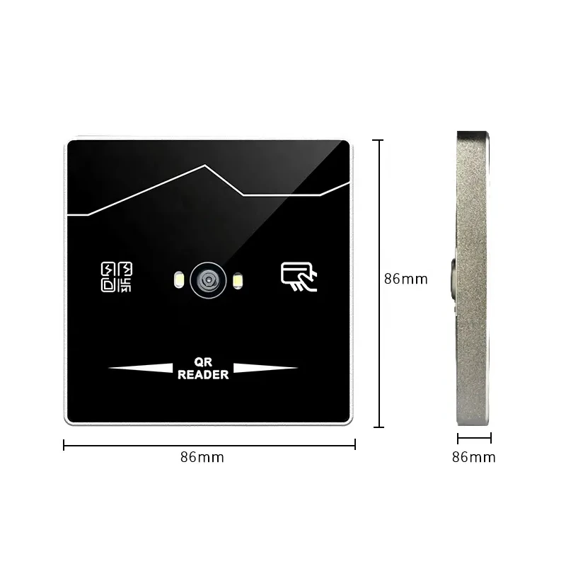 RFID QR Code Reader  Support Barcode 2D IC/NFC Card Wg26/34 /RS485/RS232/TTL Format Output Use To Connect  Access Control System