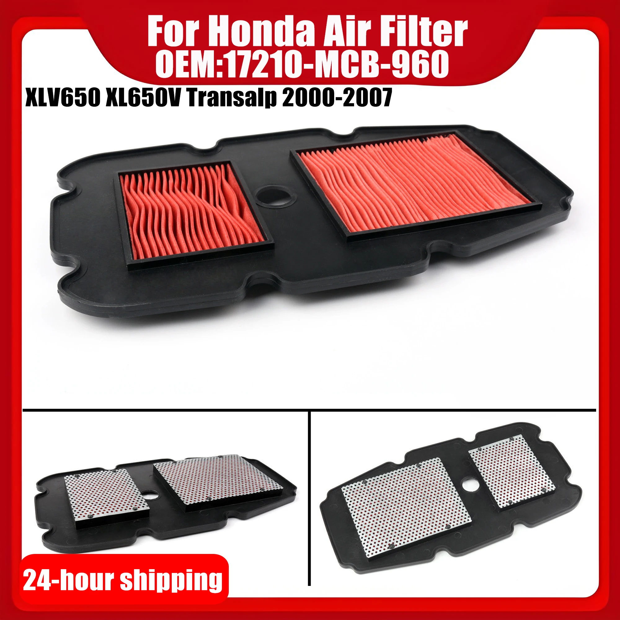 

Motorcycles Air Filter For Honda XLV650 XL650V Transalp 2000 2001 2002 2003 2004 2005 2006 2007 OEM:17210-MCB-960