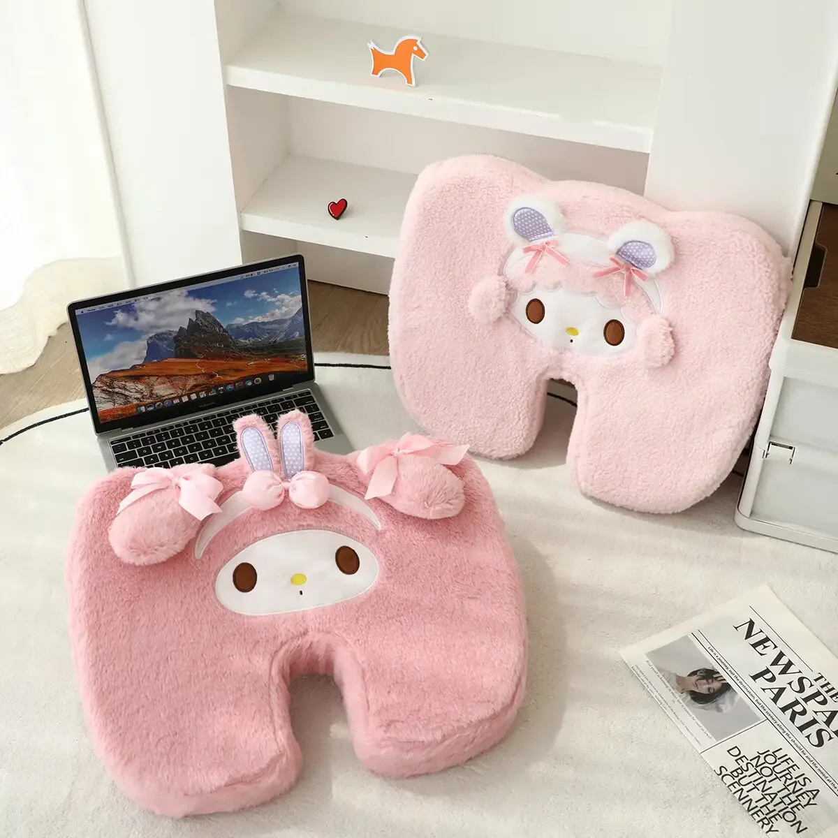 

Sanrio Memory Foam My Melody Office Chair Cushion Plush Seat & Back Support Pillow Comfort Washable My Sweet Piano Cushion