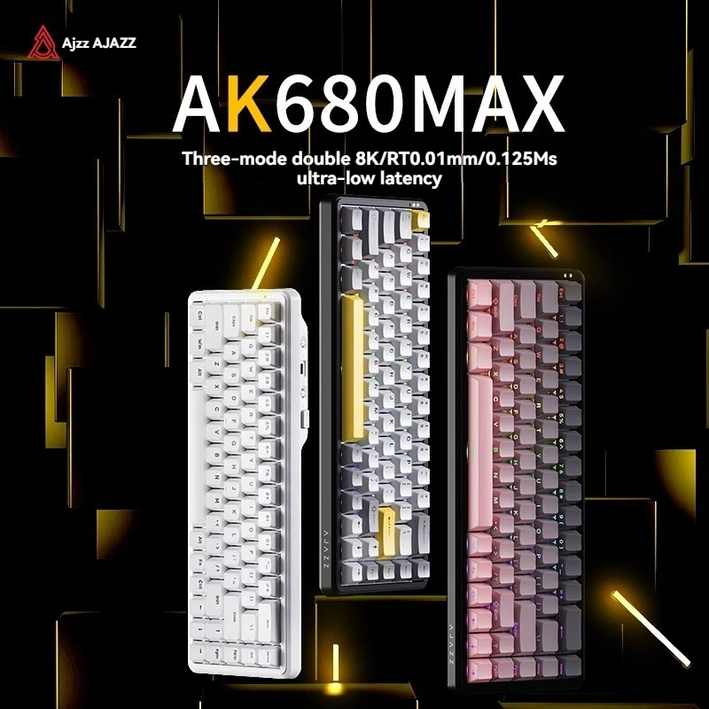 

AJAZZ ak680max Mechanical Keyboard Customized Wireless Tri-mode RGB transmission Hot Swap E-sports Gaming Office wired Keyboard