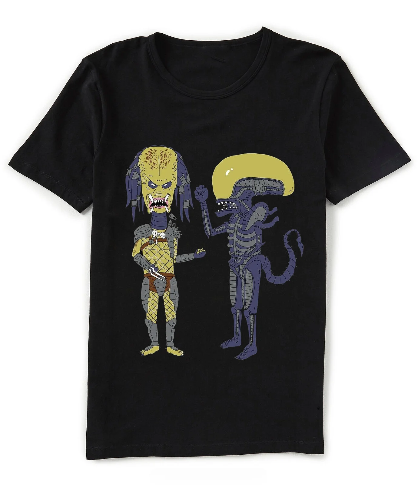 Alien Vs Predator X Beavis and Butthead Hunter and Xenomorph Funny Black T-Shirt Cheap Sale Cotton T Shirts for Boys