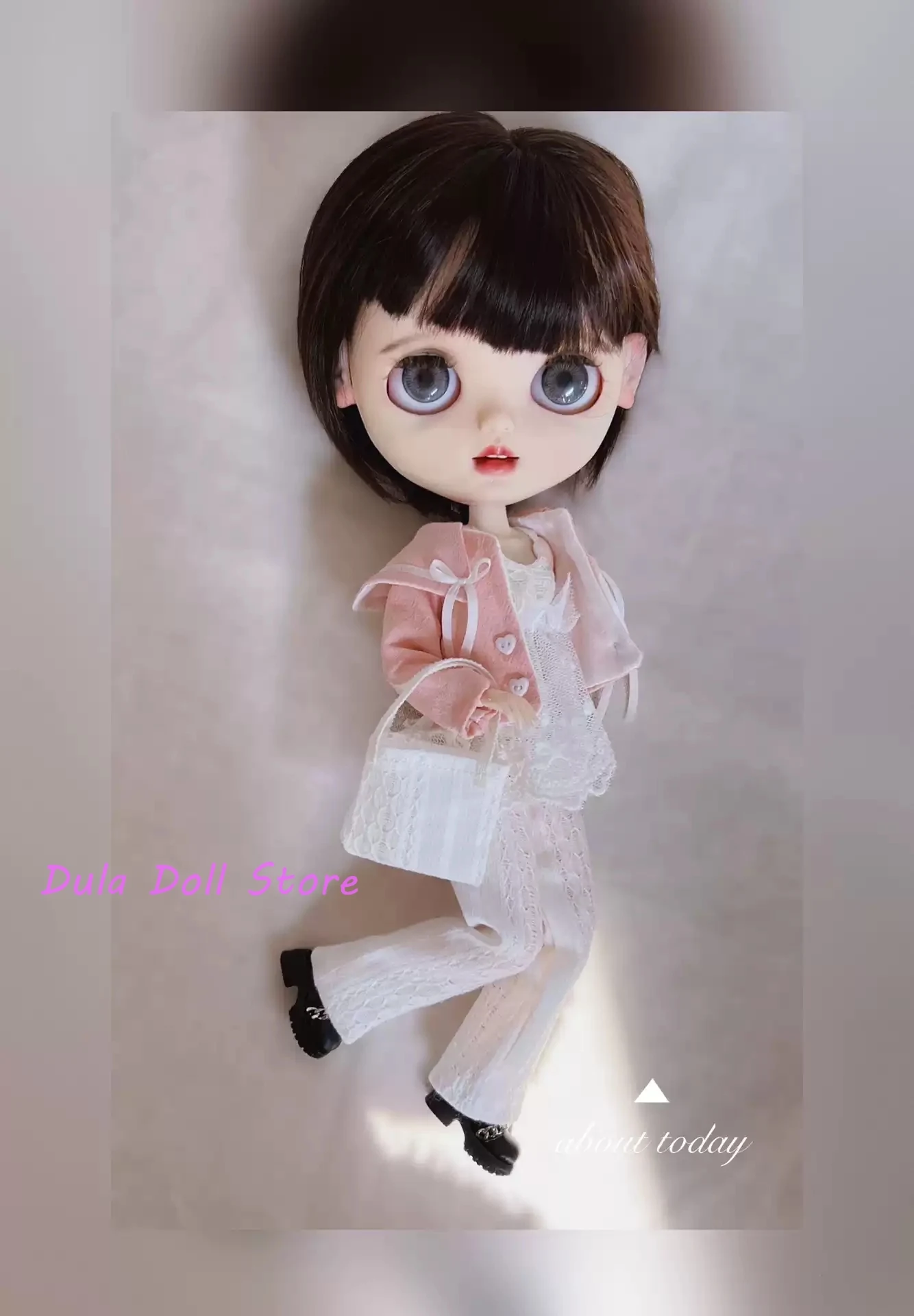 

Dula Doll Clothes Dress Pink jacket lace suspender set Blythe Qbaby ob24 ob22 Azone Licca ICY JerryB 1/6 Bjd Doll