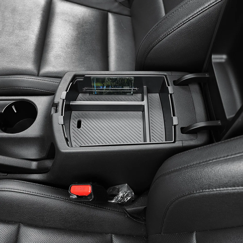 سيارة سوداء صندوق تخزين مركزي وحدة التحكم مسند الذراع حامل مُنظِم ABS لكيا سول 2020-2025 LHD اكسسوارات السيارات الداخلية