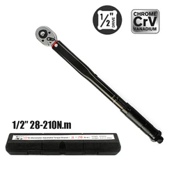 28-210N.m Torque Wrench 1/2''  Square Drive Preset Bicycle Torques Key Two-way Ratchet Car Bike Automotive Hand Tools