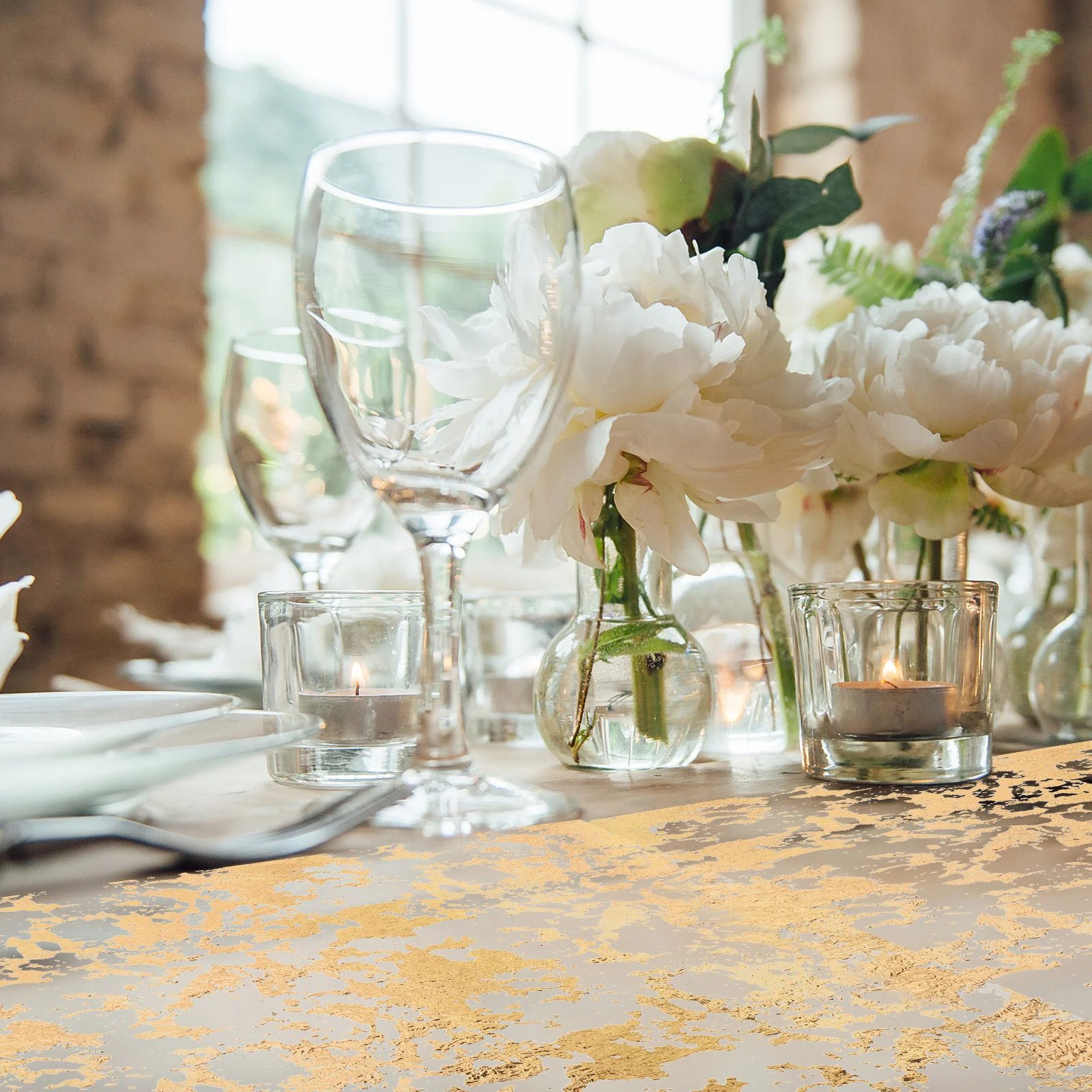 

Metallic Gold Table Runner Polyester Mesh Wedding Dinner Party Decor Thanksgiving Centerpiece Small Long Cloth