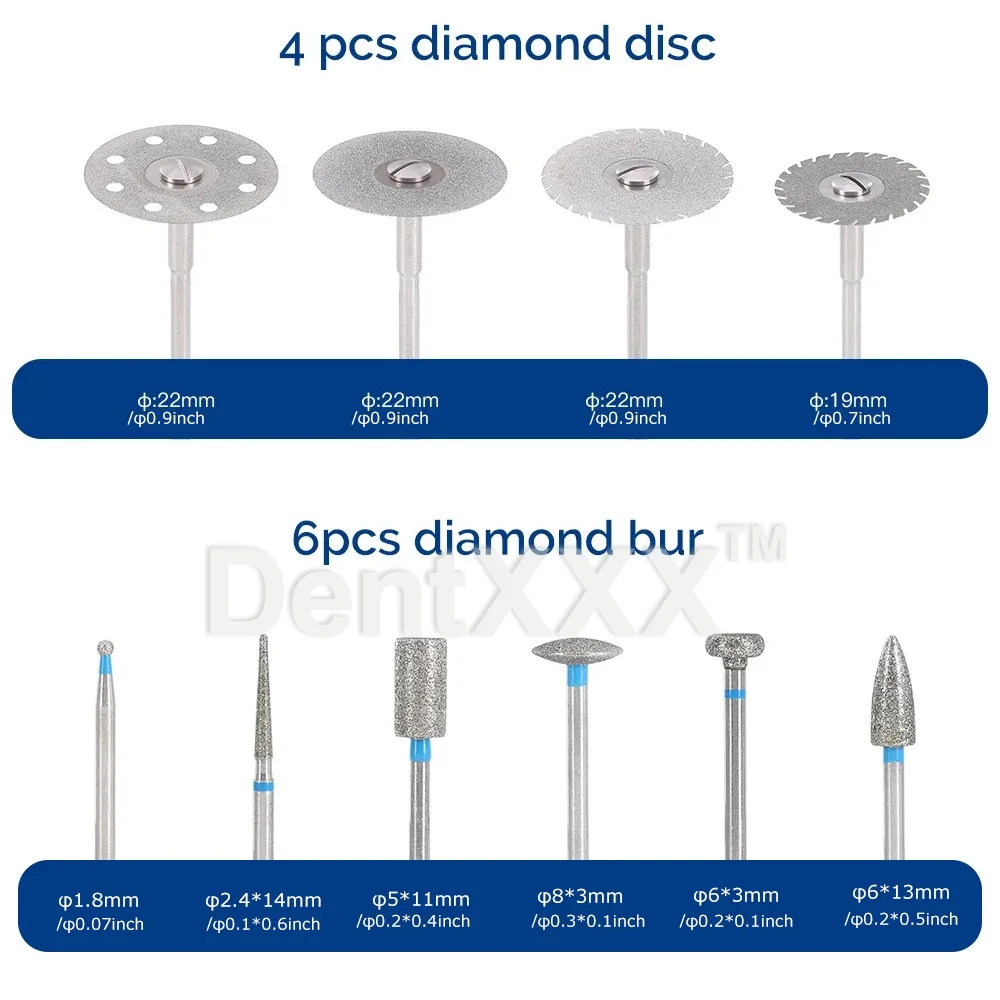 مجموعة أدوات طحن وتلميع مكونة من 51 قطعة، رؤوس وفرش طحن الماس بقطر 2.35 مم، أدوات طحن المختبر