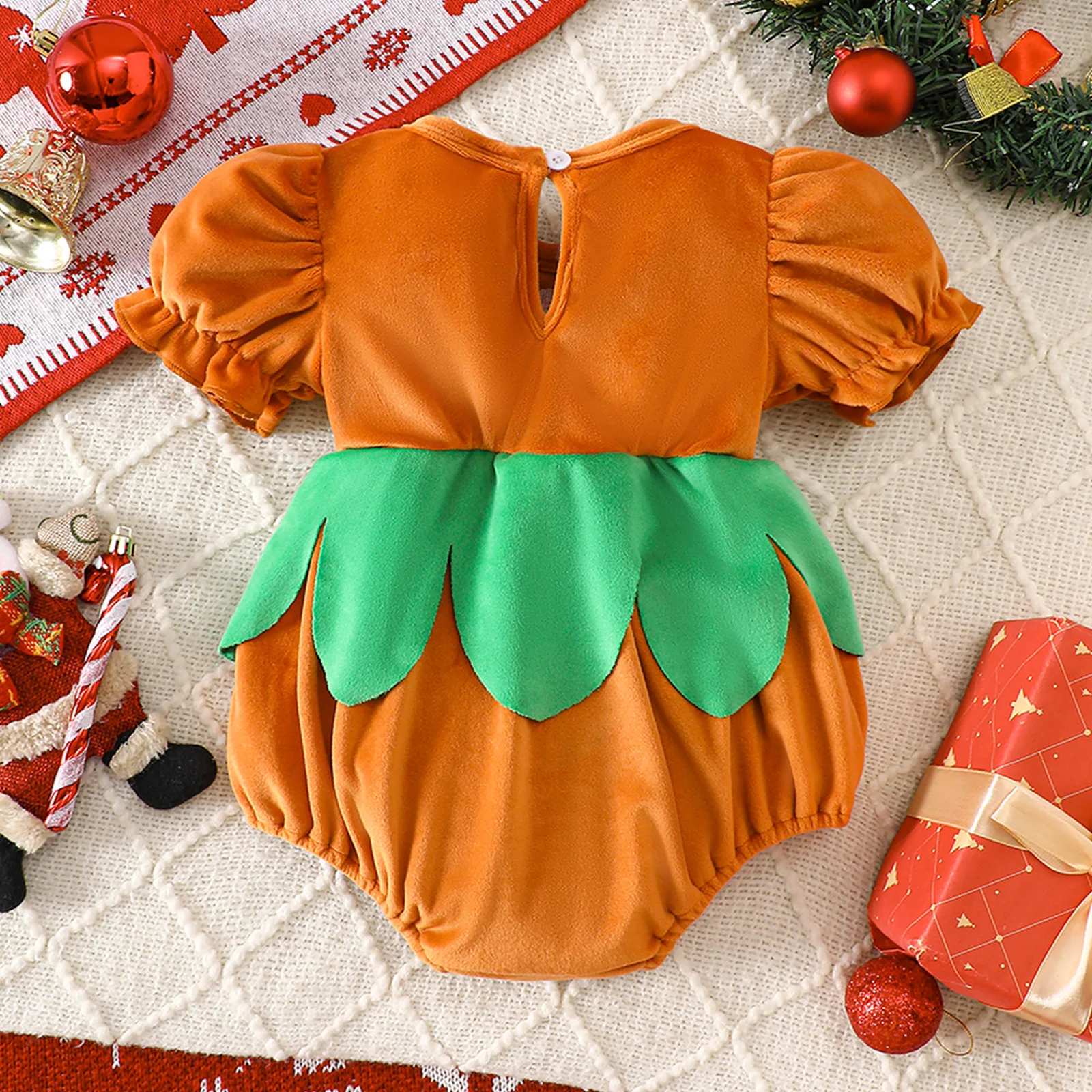 Prowow Baby Christmas Bodysuit Girls Plush Red Velvet Romper Dresses For Girls Santa Baby New Year Costume Girls Xmas Clothes