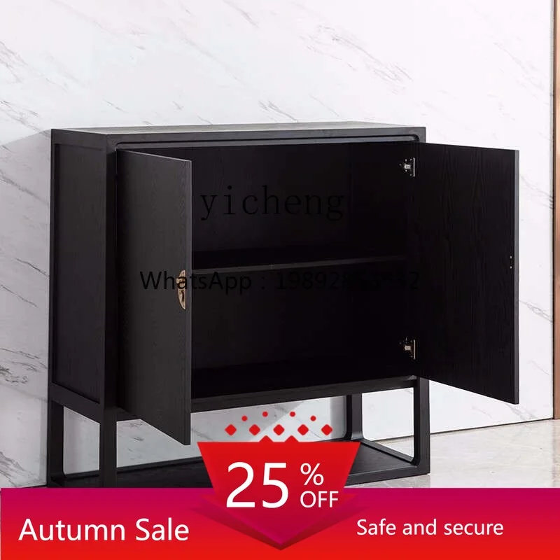 

New Chinese side cabinet solid wood decorative living room entrance wine cabinet office storage cabinet