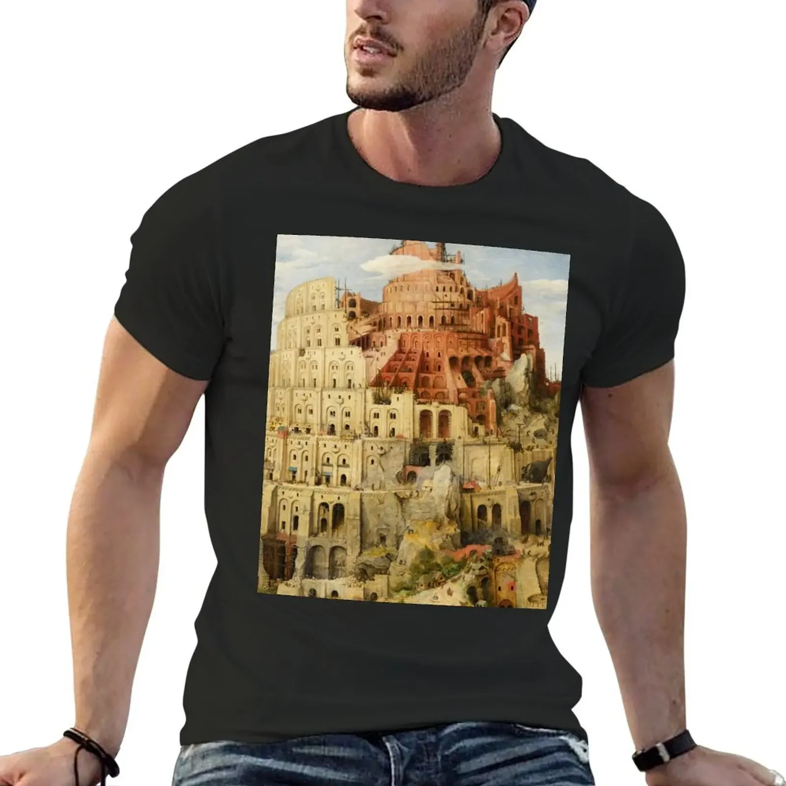 Pieter Bruegel Tower of Babel T-Shirt oversized t shirt custom shirt Men's t-shirt