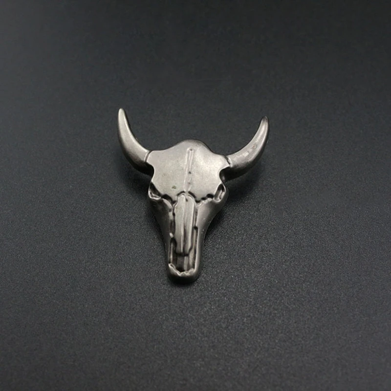 Retro Western Cowboy Bull Buffalo Skull Head Screw Back Conchos for Belt Leathercraft Saddle Handbag Luggage Bag Hardware Decor