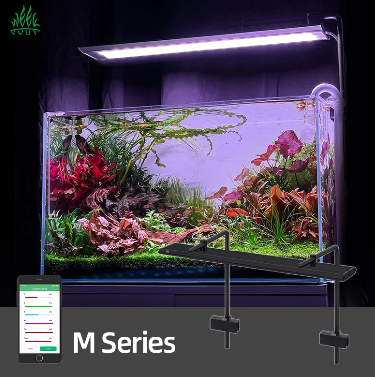 

Week aqua M Pro-D Series Lighting for 30 - 110cm Aquariums APP Controlled Full Spectrum for Aquatic Enthusiasts