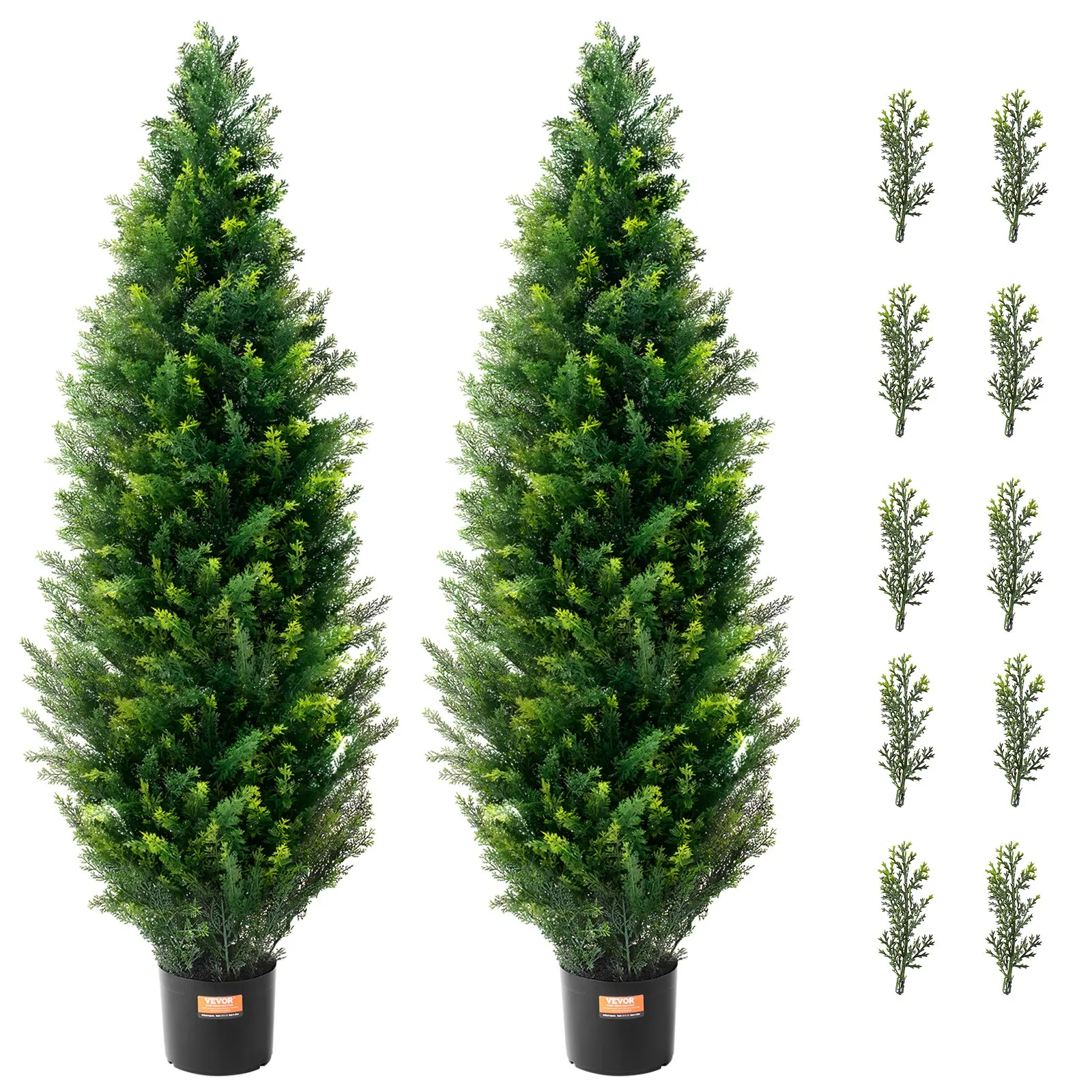 

Uimoso 2pcs 4ft Artificial Cedar Topiary Tree Plant UV Home Decor Indoor Outdoor
