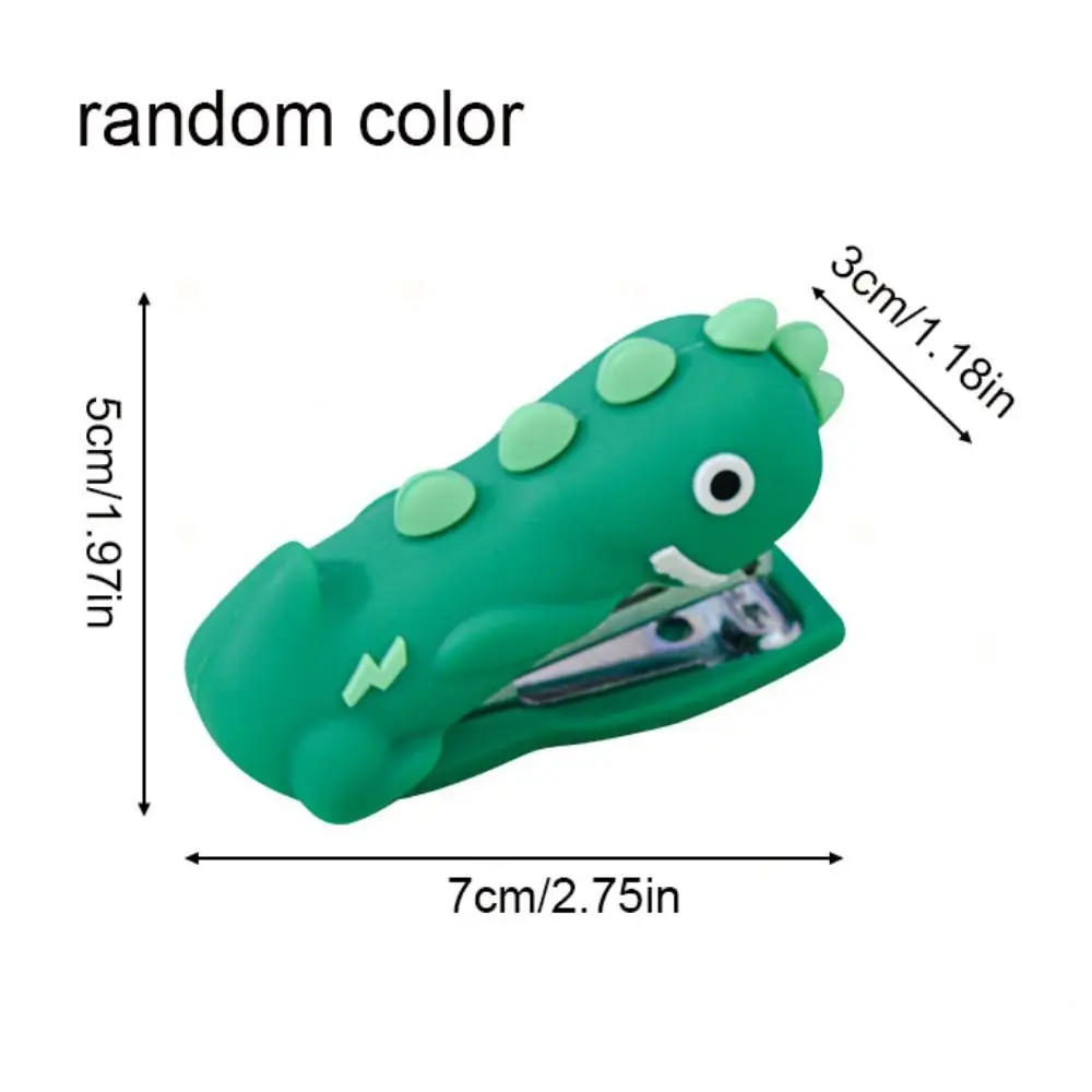 Cartoon Mini Dinosaur Stapler Silicone Decorative Portable Stapler Handheld Paper Stapling Tool for School Office