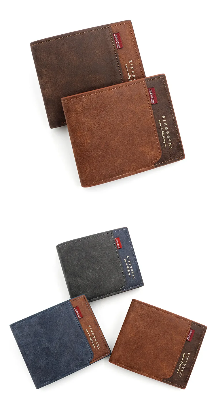 Kostenloser Name Gravur neue Männer kurze Brieftaschen hochwertige klassische Karten halter einfache männliche Geldbörse Reiß verschluss Münz tasche Männer Geld klammern – Detail 18