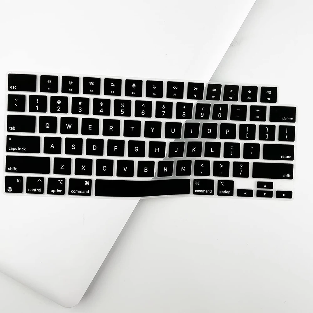 MacBook Pro 14 A2442 / MacBook Pro 16 A2485 2021 용 키보드 커버 스킨, M1 칩 컬러 실리콘 키보드 보호기 포함, 영어