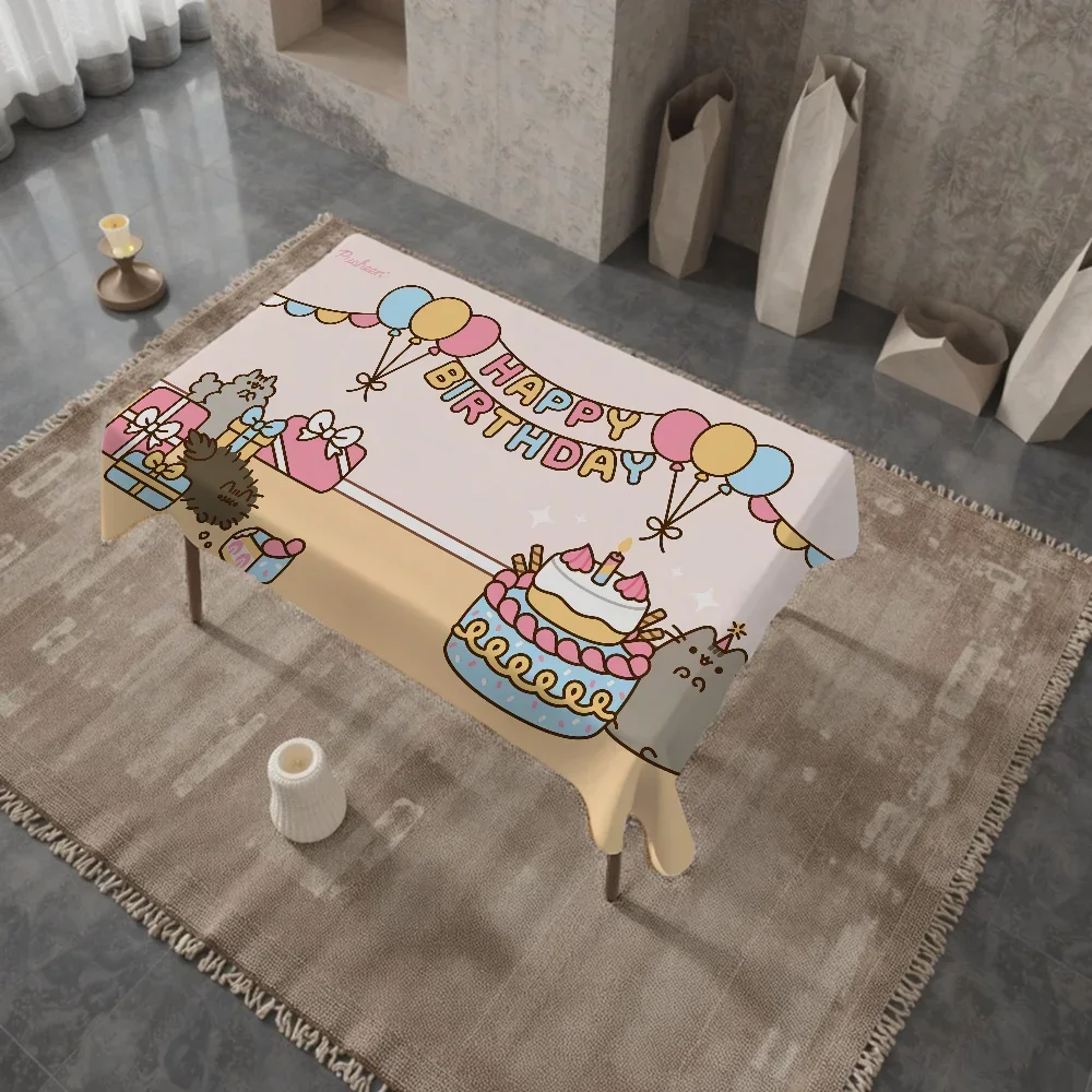 مفرش طاولة عيد ميلاد سعيد من The Cat، ديكور داخلي وخارجي مقاوم للماء، مفرش طاولة نزهة مستطيل