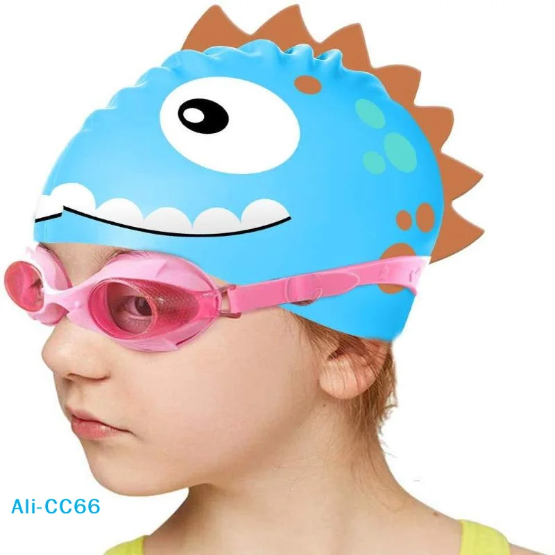 Swim Hat Silicone - 【C】Topi Renang Silikon Kartun Baru, Topi