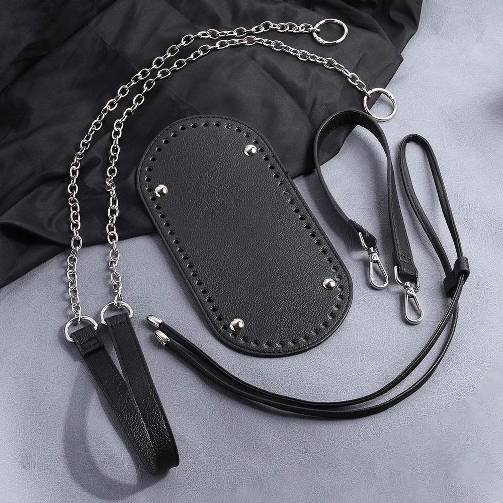 DIY Handmade Woven Handbag Set with Drawstring Bottoms Chain Shoulder Strap Hardware Accessories for Women