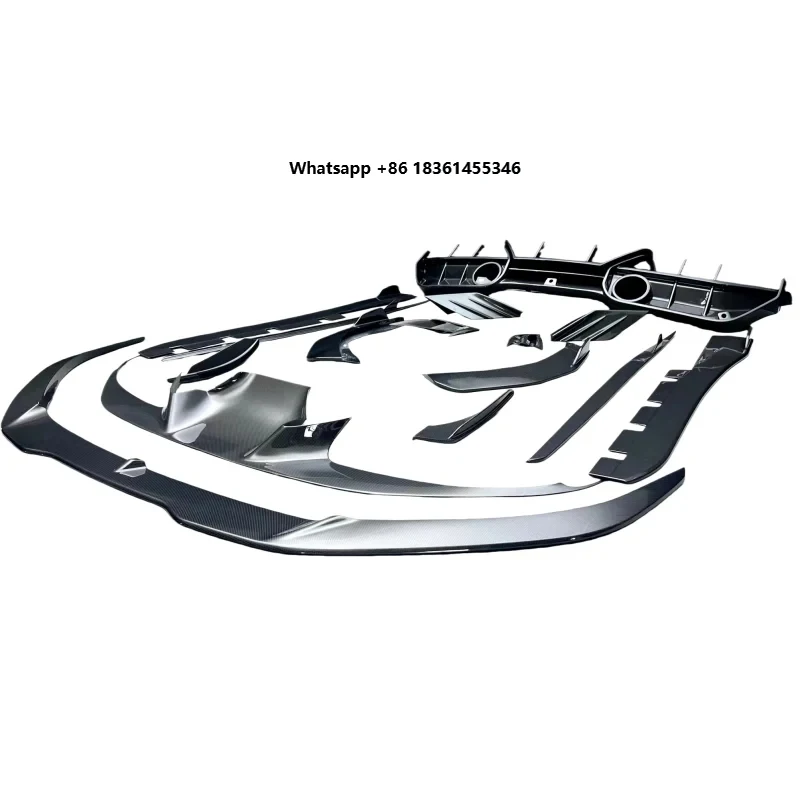 For F8 Modification Dry Carbon Fiber Small Surround Kit, PK Style Front Lip, Rear Diffuser, Side Skirt & Air Kit