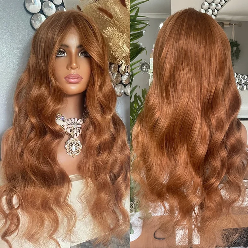 

Ginger Blonde Lace Front Wig Pre Pluck Body Wave Remy Human Hair 13X6 HD Lace Frontal Wigs Glueless Full Lace Wig for Women