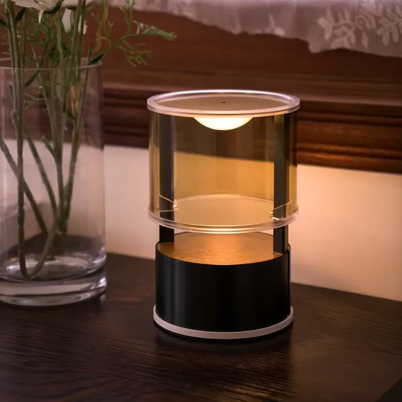 Modern 4000mAh Rechargeable Table Lamp Cordless Acrylic Small Light Gesture Sensor Dimmable LED Night Light Battery Powered view 5