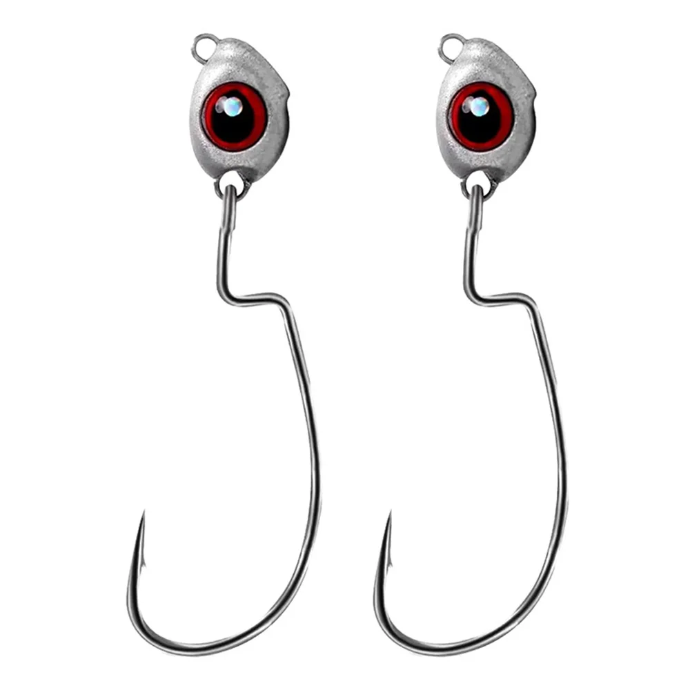 100Pcs Fishing Jig Head Hook Bait 3D Eyes Swimbait Sea Fishing Lures Bass Pike Lure 1.8g~14g Fishhooks Fishing Accessories Pesca