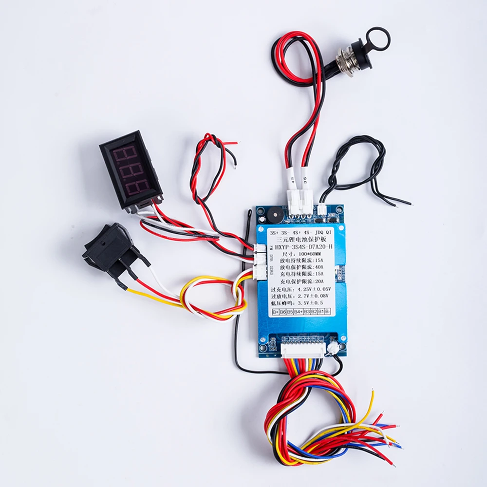 BMS 7S 25.9V 15A, Balance, NTC Temperature, ON OFF Switch, Build-in Buzzer, Voltmeter, Low Voltage Alarm For 3.7V Li-ion Battery