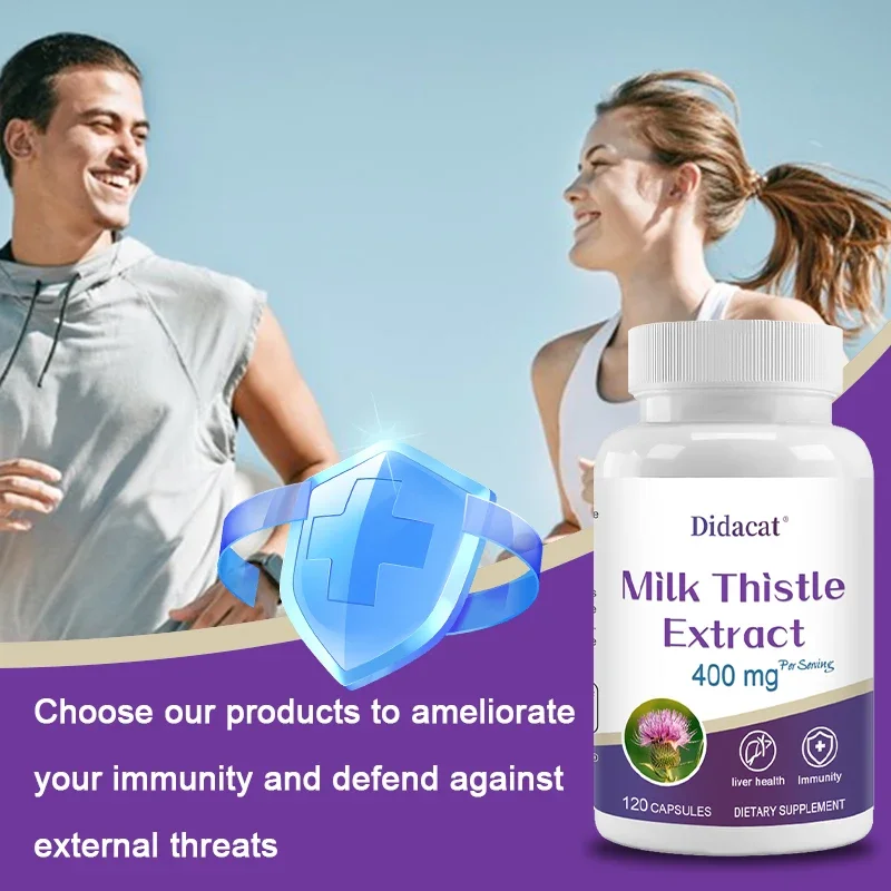 Milk Thistle Extract Capsules - Liver Detoxification and Cleansing Repair, Healthy Liver Function, Immune Support