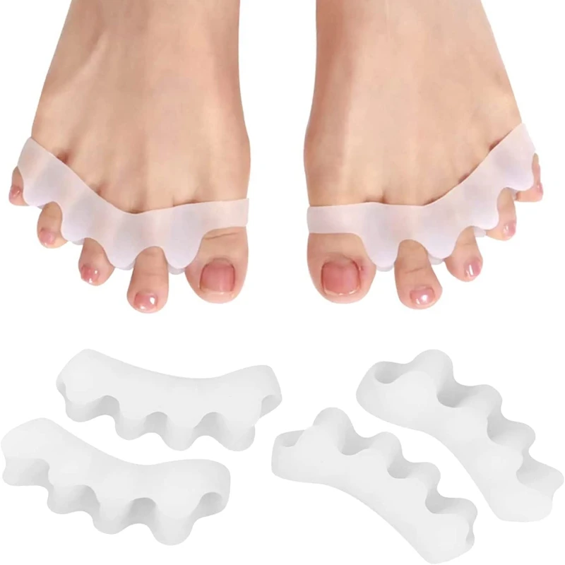 1 Pair Silicone Toe Separators Hammer Toe Bunion Gel Cushioning for Yoga Comfortable Protective Pads for Men And Women