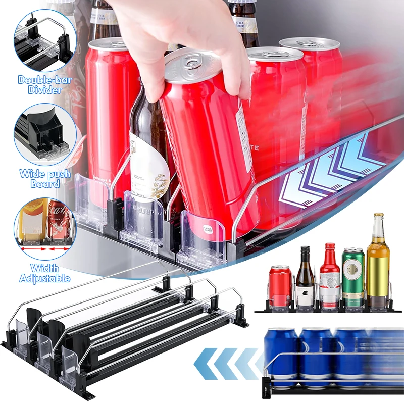 3PCS/5PCS One Set Canned Beverage Push Rack Drink Organizer Dispenser Refrigerator Beverage Storage Box Soda Water Dispenser