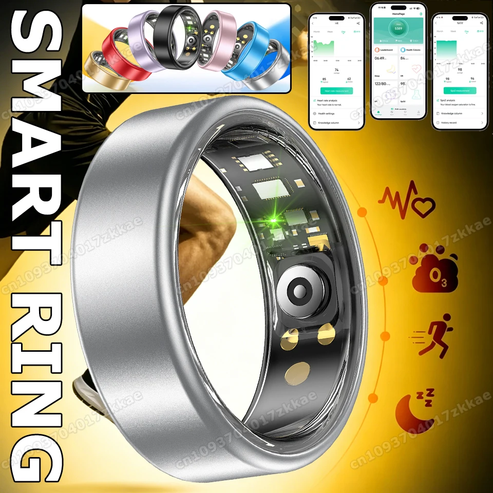 

New Smartring For IOS Andriod Gesture Control Heart Rate Sleep Monitoring GPS Motion Modes Waterproof Outdoor Sports Smart Ring