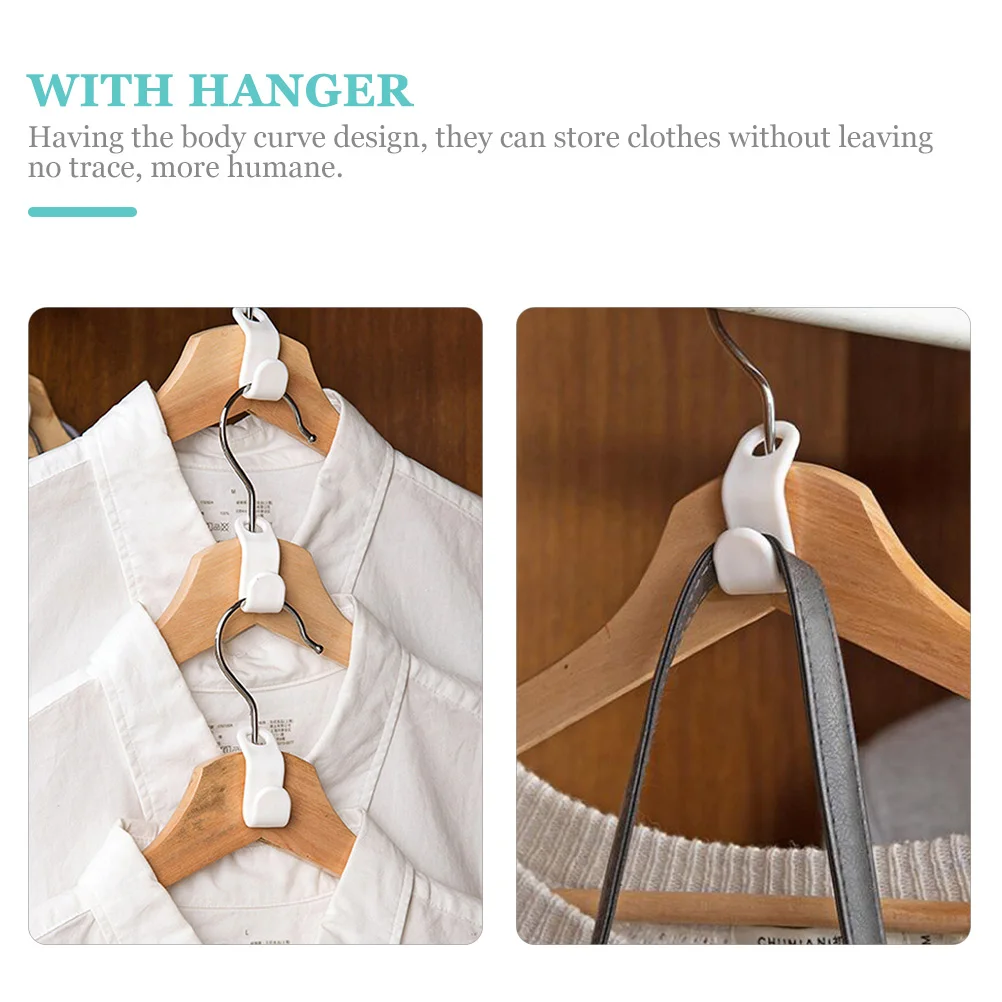 

20pcs Multifunctional Hooks Hanger Connectors Closet Organizers Space-saving Cascading Hooks PVC Edges Clothes Storage Solution