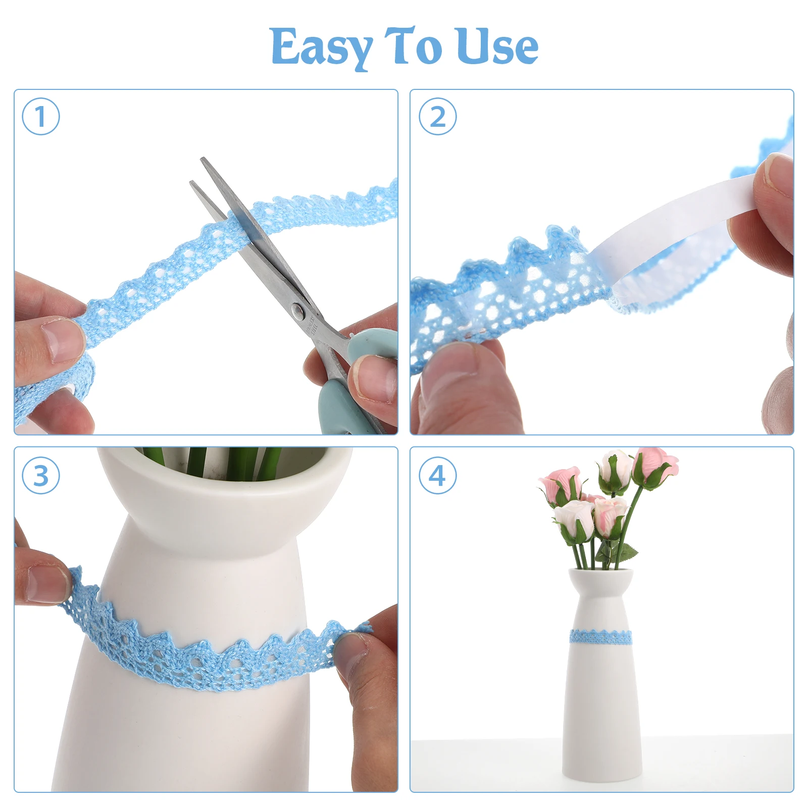 

5pcs Hollow Lace Tape Masking Decorative Adhesive Ribbon Scrapbooking Crafts Sticky Craft For Diy Stationery Phone Decoration