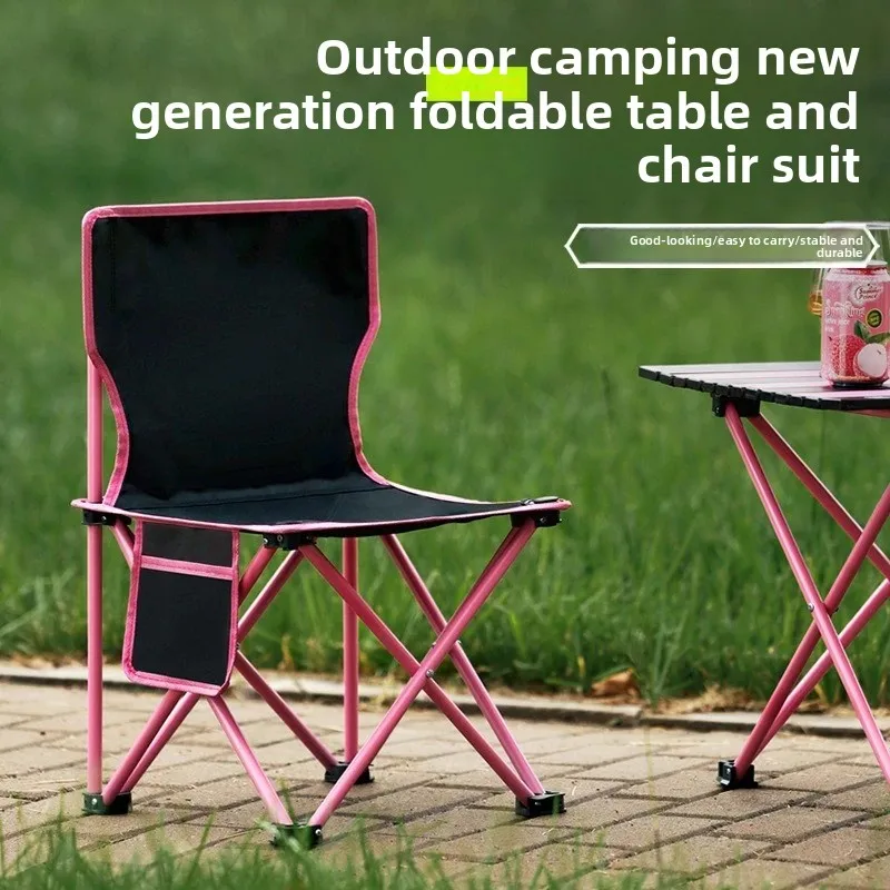 Portable Chicken‑Roll Folding Table Chair Set Lightweight for Outdoor Camping Picnic Hiking Multi‑Purpose Outdoor Camping Gear