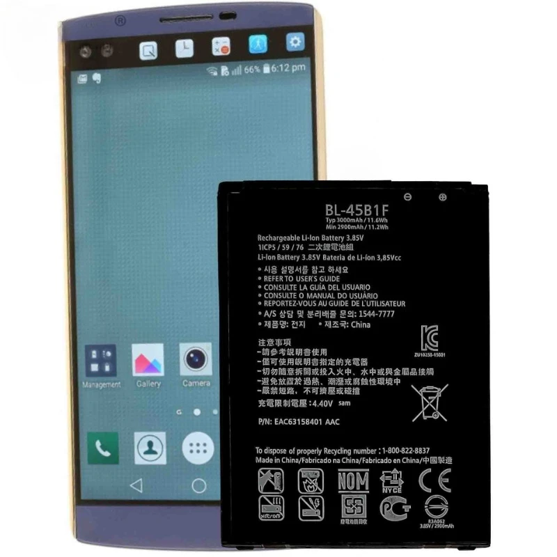 BL-45B1F 3.85V 3200mAh Mobile Phone Battery for LG V10 H960 H962 Large Capacity Lithium-ion Battery