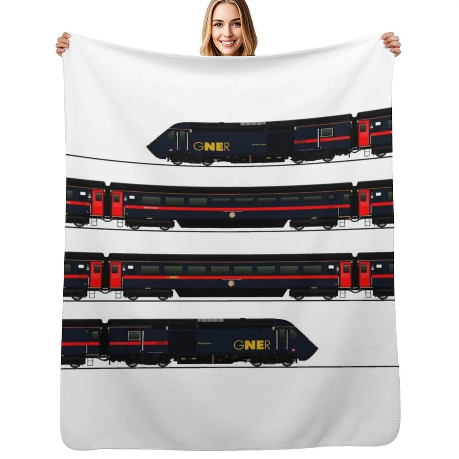 GNER HST CLASS 43 LOCOMOTIVE Throw Blanket Flannel Plaid on the sofa Nap Baby Quilt christmas gifts Blankets