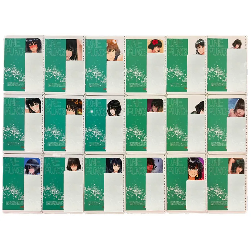 18 unidades/juego. Tarjetas de anime de doble cara, hechas a mano, con diseños de personajes sexys, como One Punch Superman y Fubuki. Regalo de anime, juego ACG, juguete, tarjeta de colección DIY.