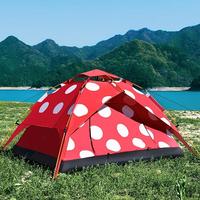 Outdoor Folding Tent Fully Automatic Quick Opening Tent 3-4 Person Self Driving Camping Tent Rain Proof Sun Proof UV Protection