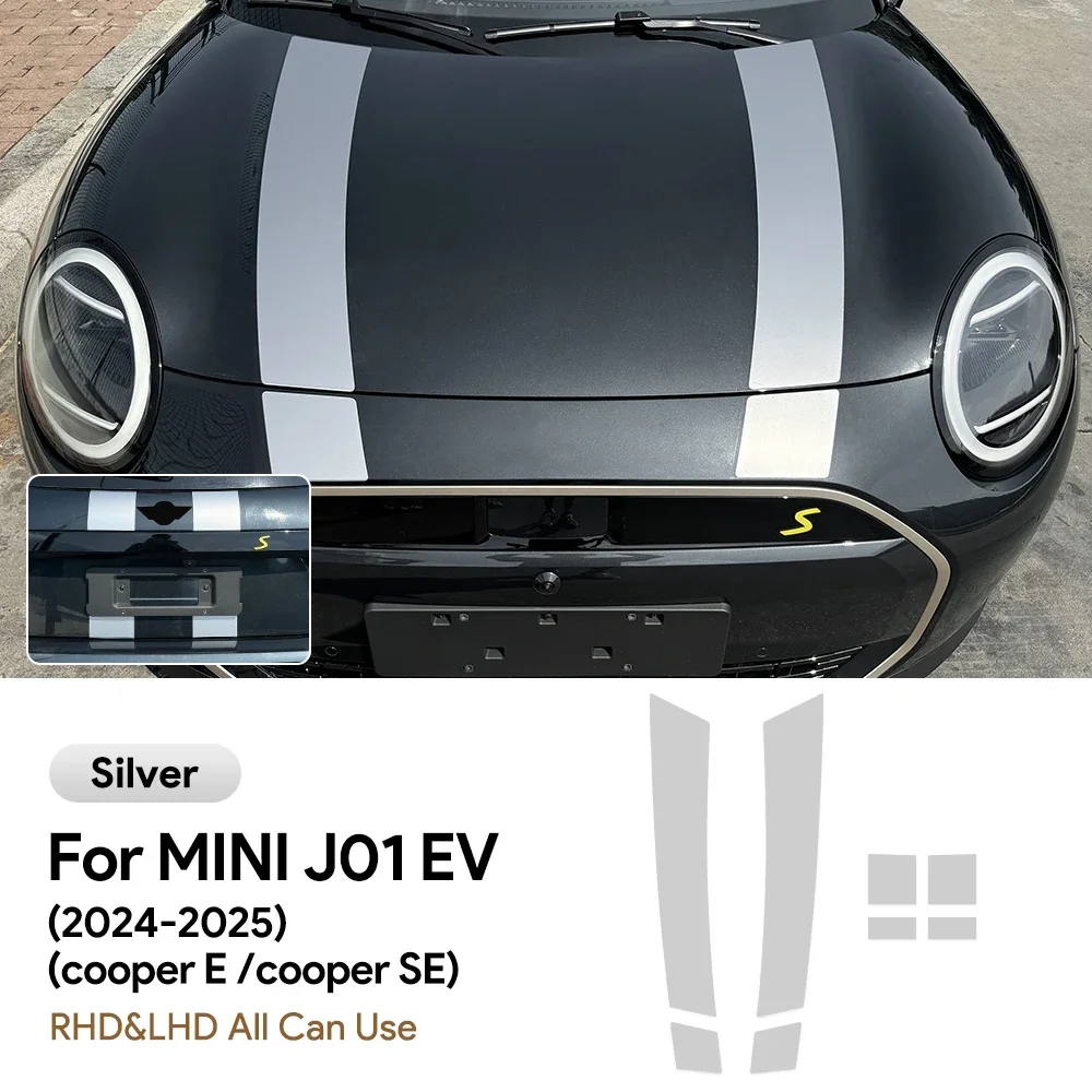 

Engine Cover Vinyl Decal Bonnet Hood Band Stripes for BMW Mini Electric Cooper E SE J01 EV 2024 2025 Body Sticker Accessories