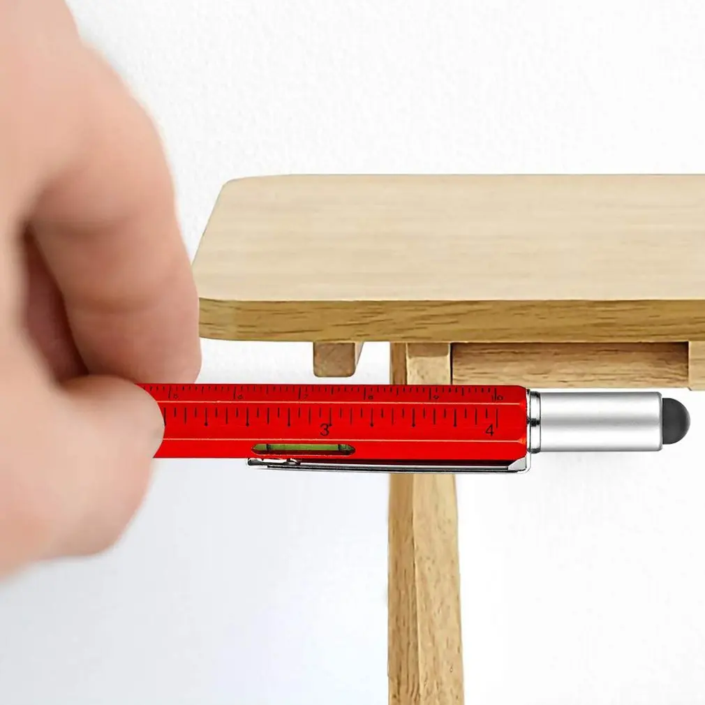Multifunctionele Balpen Met Moderne Handheld Tool Meet Technische Liniaal Schroevendraaier Touchscreen Stylus Waterpas