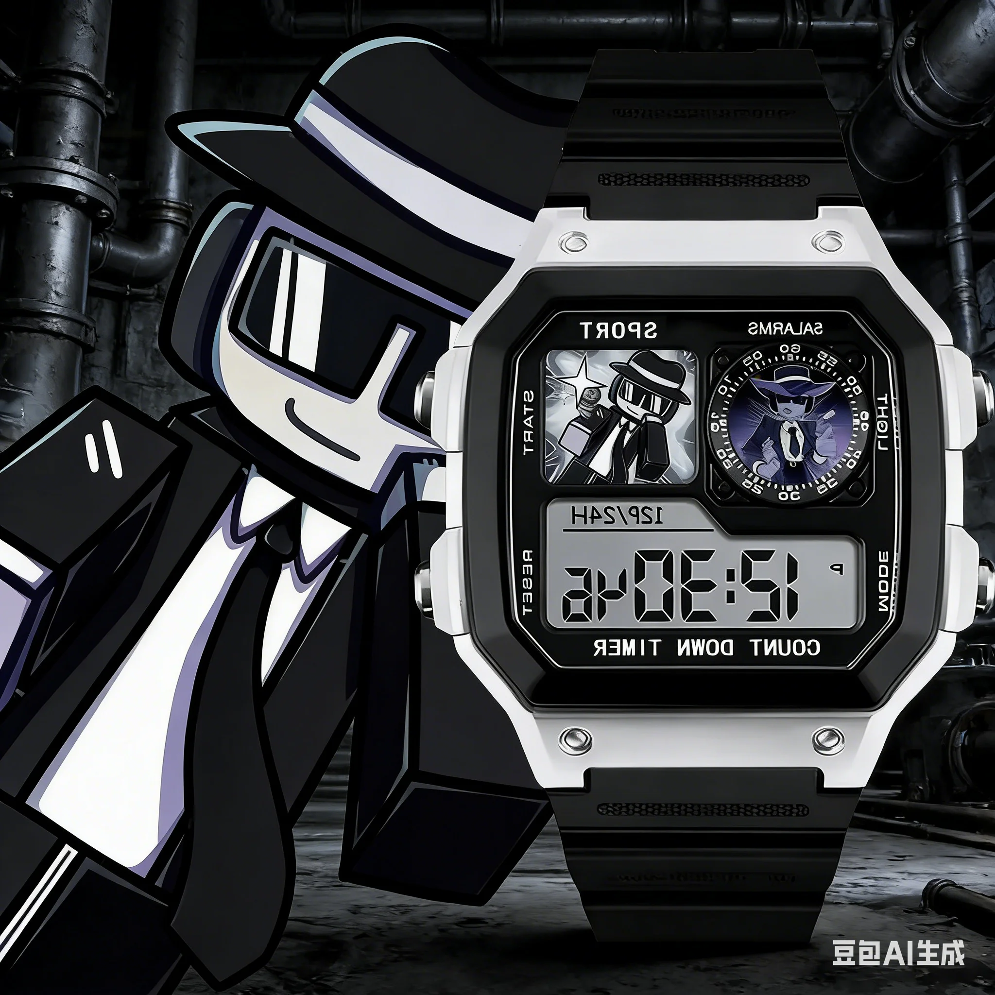 

Robloxs Cartoon Children's Black Silver Digital Waterproof Watch Gift Watch Decoration Daily Necessities Gift