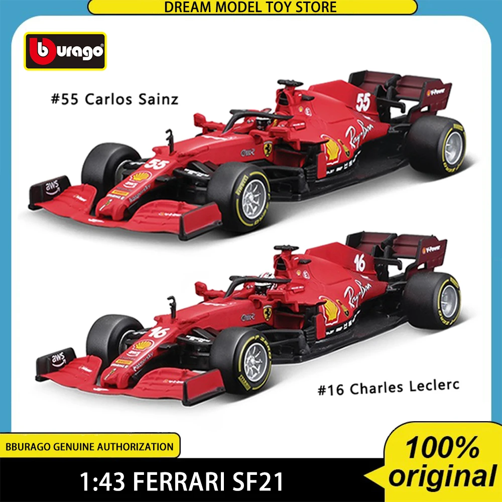 

Bburago 1:43 F1 ferrari SF21 55 Carlos Sainz 16 Charles Leclerc Alloy Model Car Ferrari Series Collectible Toys Birthday Present